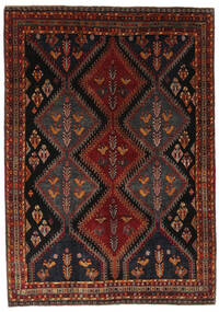  Ghashghai Teppe 209X293 Ekte Orientalsk Håndknyttet Svart/Mørk Brun (Ull, Persia/Iran)