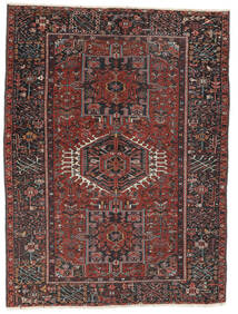  Antikke Heriz Ca. 1930 Teppe 145X182 Ekte Orientalsk Håndknyttet Svart, Mørk Rød (Ull, Persia/Iran)
