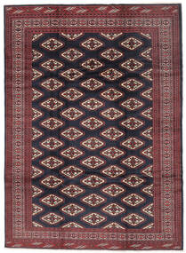  Turkaman Teppe 208X287 Ekte Orientalsk Håndknyttet Svart/Mørk Brun (Ull, Persia/Iran)