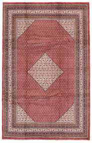  Sarough Mir Teppe 210X324 Ekte Orientalsk Håndknyttet Mørk Brun/Mørk Rød (Ull, Persia/Iran)