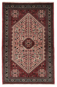  Abadeh Teppe 100X155 Ekte Orientalsk Håndknyttet Svart, Mørk Rød (Ull, Persia/Iran)