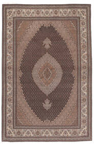  Tabriz 50 Raj Teppe 197X297 Ekte Orientalsk Håndknyttet Mørk Brun/Svart (Ull/Silke, Persia/Iran)