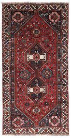  Shiraz Teppe 127X274 Ekte Orientalsk Håndknyttet Teppeløpere Svart/Mørk Brun (Ull, Persia/Iran)