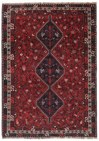  Shiraz Teppe 212X300 Ekte Orientalsk Håndknyttet Svart/Mørk Rød (Ull, Persia/Iran)