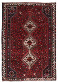  Shiraz Teppe 207X294 Ekte Orientalsk Håndknyttet Svart/Mørk Brun (Ull, Persia/Iran)