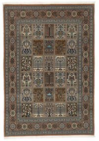  Ghom Kork/Silke Teppe 105X154 Ekte Orientalsk Håndknyttet Svart/Mørk Brun ( Persia/Iran)