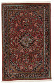  Ghom Kork/Silke Teppe 100X156 Ekte Orientalsk Håndknyttet Svart/Mørk Brun ( Persia/Iran)