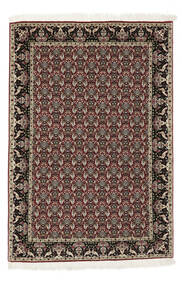  Tabriz 50 Raj Teppe 100X147 Ekte Orientalsk Håndknyttet Svart/Mørk Brun/Hvit/Creme (Ull/Silke, Persia/Iran)