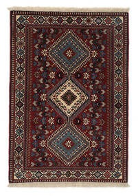  Yalameh Teppe 105X150 Ekte Orientalsk Håndknyttet Svart, Brun (Ull, Persia/Iran)