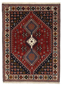  Yalameh Teppe 105X142 Ekte Orientalsk Håndknyttet Svart/Mørk Brun (Ull, Persia/Iran)