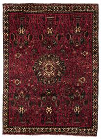  Shiraz Teppe 212X292 Ekte Orientalsk Håndknyttet Svart, Mørk Rød (Ull, Persia/Iran)