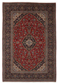  Keshan Teppe 201X301 Ekte Orientalsk Håndknyttet Svart/Mørk Brun (Ull, Persia/Iran)