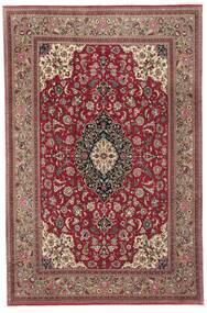  Ghom Kork/Silke Teppe 195X300 Ekte Orientalsk Håndknyttet Mørk Brun/Mørk Rød ( Persia/Iran)