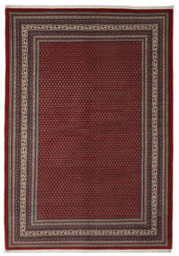  Sarough Mir Teppe 224X320 Ekte Orientalsk Håndknyttet Svart/Mørk Rød (Ull, )