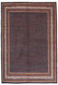  Sarough Mir Teppe 217X310 Ekte Orientalsk Håndknyttet Svart/Mørk Rød (Ull, )