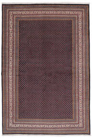  Sarough Mir Teppe 209X307 Ekte Orientalsk Håndknyttet Svart/Mørk Brun (Ull, Persia/Iran)