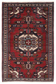  Hamadan Teppe 131X203 Ekte Orientalsk Håndknyttet Svart/Mørk Brun (Ull, Persia/Iran)