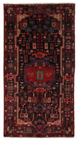 Nahavand Teppe 165X306 Ekte Orientalsk Håndknyttet Teppeløpere Svart/Mørk Rød (Ull, )