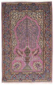  Kerman Teppe 150X236 Ekte Orientalsk Håndknyttet Svart/Mørk Brun (Ull, Persia/Iran)
