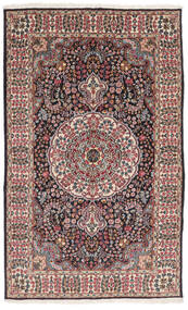  Kerman Teppe 148X242 Ekte Orientalsk Håndknyttet Svart/Mørk Rød (Ull, Persia/Iran)