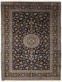  Keshan Teppe 285X370 Ekte Orientalsk Håndknyttet Svart/Mørk Brun Stort (Ull, Persia/Iran)