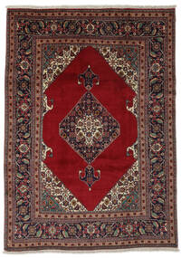  Tabriz Teppe 203X284 Ekte Orientalsk Håndknyttet Svart/Mørk Rød (Ull, Persia/Iran)