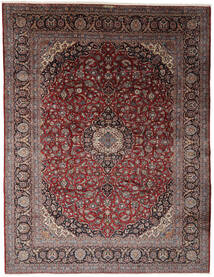  Keshan Teppe 316X411 Ekte Orientalsk Håndknyttet Svart/Mørk Brun Stort (Ull, Persia/Iran)