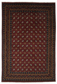  Afghan Teppe 241X353 Ekte Orientalsk Håndknyttet Svart (Ull, Afghanistan)