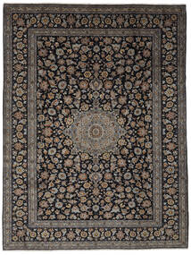  Keshan Teppe 310X405 Ekte Orientalsk Håndknyttet Svart/Mørk Brun Stort (Ull, Persia/Iran)