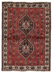  Shiraz Teppe 107X147 Ekte Orientalsk Håndknyttet Mørk Rød/Svart (Ull, )