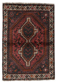  Shiraz Teppe 107X155 Ekte Orientalsk Håndknyttet Svart/Mørk Rød (Ull, )