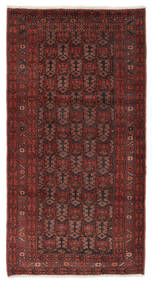  Hamadan Teppe 108X205 Ekte Orientalsk Håndknyttet Svart/Mørk Rød (Ull, )