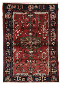 Hamadan Teppe 112X159 Ekte Orientalsk Håndknyttet Svart, Mørk Rød (Ull, Persia/Iran)