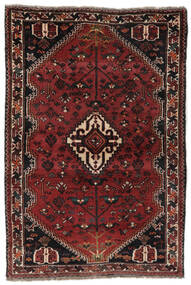  Shiraz Teppe 110X163 Ekte Orientalsk Håndknyttet Svart/Mørk Rød (Ull, )