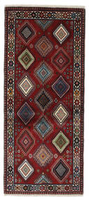 Yalameh Teppe Teppe 84X192 Teppeløpere Svart/Mørk Rød (Ull, Persia/Iran)
