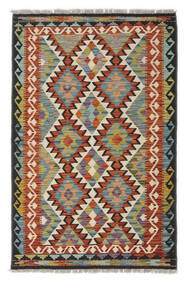  Kelim Afghan Old Style Teppe 96X147 Ekte Orientalsk Håndvevd Hvit/Creme/Mørk Brun (Ull, Afghanistan)