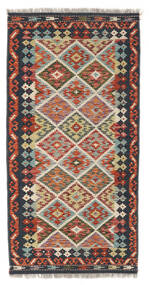 102X197 Kelim Afghan Old Style Teppe Orientalsk Svart/Mørk Rød (Ull, Afghanistan)