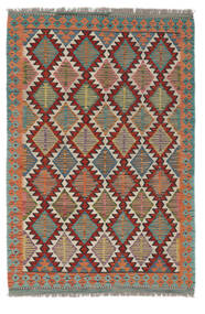  Kelim Afghan Old Style Teppe 123X185 Ekte Orientalsk Håndvevd Mørk Rød/Mørk Grønn (Ull, )