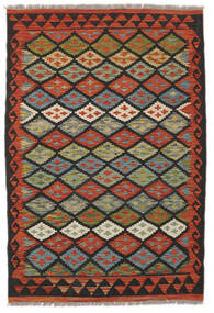  Kelim Afghan Old Style Teppe 102X149 Ekte Orientalsk Håndvevd Svart/Mørk Rød (Ull, Afghanistan)