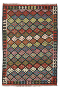  Kelim Afghan Old Style Teppe 127X183 Ekte Orientalsk Håndvevd Svart/Mørk Rød (Ull, Afghanistan)