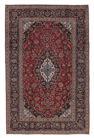  Keshan Teppe 194X300 Ekte Orientalsk Håndknyttet Svart/Mørk Brun (Ull, Persia/Iran)
