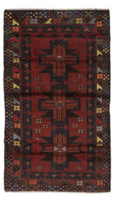 Beluch Teppe 98X168 Ekte Orientalsk Håndknyttet Svart, Mørk Rød (Ull, Afghanistan)