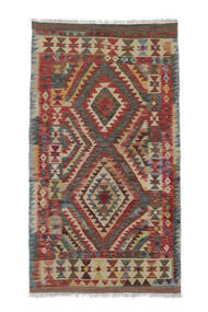  Kelim Afghan Old Style Teppe 100X181 Ekte Orientalsk Håndvevd Mørk Brun/Svart (Ull, Afghanistan)