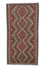  Kelim Afghan Old Style Teppe 98X198 Ekte Orientalsk Håndvevd Mørk Brun/Svart (Ull, Afghanistan)