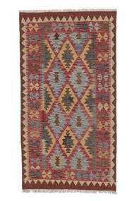 Kelim Afghan Old Style Teppe 98X190 Ekte Orientalsk Håndvevd Mørk Brun/Hvit/Creme (Ull, Afghanistan)