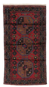  Beluch Teppe 97X180 Ekte Orientalsk Håndknyttet Svart/Mørk Rød (Ull, )