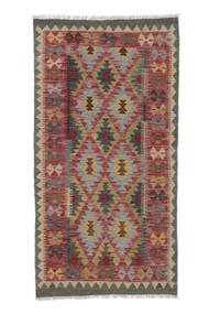  Kelim Afghan Old Style Teppe 97X190 Ekte Orientalsk Håndvevd Mørk Brun (Ull, Afghanistan)