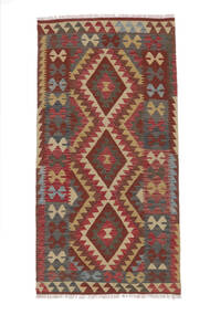  Orientalsk Kelim Afghan Old Style Teppe Teppe 98X198 Mørk Rød/Brun (Ull, Afghanistan)