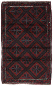  Beluch Teppe 91X145 Ekte Orientalsk Håndknyttet Svart/Mørk Rød (Ull, )