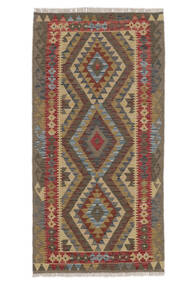  Kelim Afghan Old Style Teppe 99X192 Ekte Orientalsk Håndvevd Brun (Ull, )